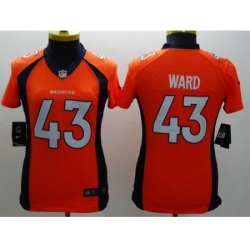 Women's Nike Denver Broncos #43 T.J. Ward Orange Team Color Stitched NFL New Limited Jersey