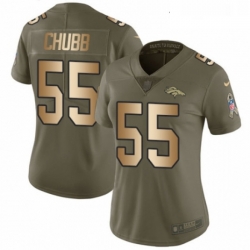 Womens Nike Denver Broncos 55 Bradley Chubb Limited OliveGold 2017 Salute to Service NFL Jersey