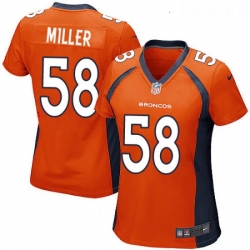 Womens Nike Denver Broncos 58 Von Miller Game Orange Team Color NFL Jersey