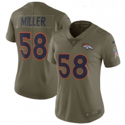 Womens Nike Denver Broncos 58 Von Miller Limited Olive 2017 Salute to Service NFL Jersey