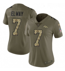 Womens Nike Denver Broncos 7 John Elway Limited OliveCamo 2017 Salute to Service NFL Jersey