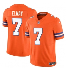 Youth Denver Broncos 7 John Elway Orange F U S E  Mile High Collection 1977 Throwback Vapor Limited Stitched Football Jersey