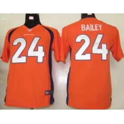 Youth Nike Denver Broncos 24# Champ Bailey Orange Nike NFL Jerseys