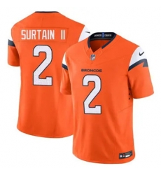 Youth Nike Denver Broncos Patrick Surtain II Stitched Orange Limited Jersey