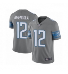 Men Detroit Lions 12 Danny Amendola Limited Steel Rush Vapor Untouchable Football Jersey