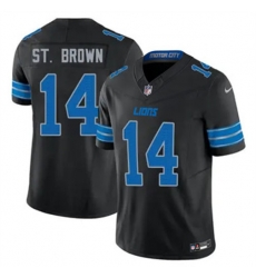 Men Detroit Lions 14 Amon Ra St Brown Black 2024 F U S E Vapor Limited Stitched Jersey II