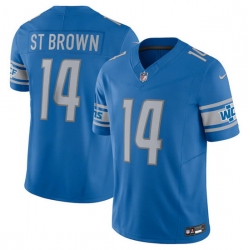 Men Detroit Lions 14 Amon Ra St  Brown Blue 2023 F U S E  Vapor Untouchable Limited Stitched Jersey