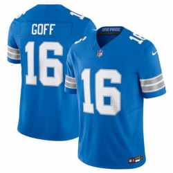 Men Detroit Lions 16 Jared Goff Blue 2024 F U S E  Vapor Limited Stitched Jersey