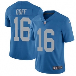 Men Detroit Lions 16 Jared Goff Blue Throwback Men Stitched NFL Vapor Untouchable Limited Jersey