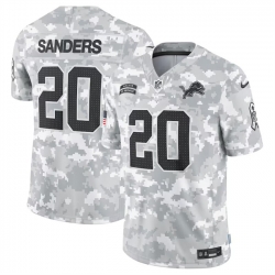 Men Detroit Lions 20 Barry Sanders 2024 Arctic Camo Salute To Service Limited Stitched Football Jersey