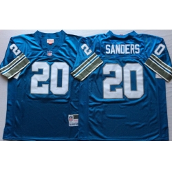 Men Detroit Lions 20 Barry Sanders Blue M&N Throwback Jersey