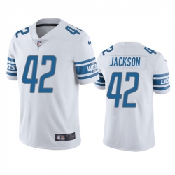 Men Detroit Lions 42 Justin Jackson White Vapor Untouchable Limited Stitched Jersey