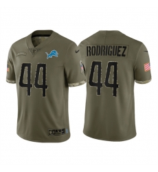 Men Detroit Lions 44 Malcolm Rodriguez Olive 2022 Salute To Service Limited Stitched Jersey