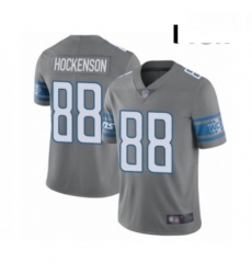 Men Detroit Lions 88 TJ Hockenson Limited Steel Rush Vapor Untouchable Football Jersey