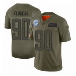 Men Detroit Lions 90 Trey Flowers Limited Camo 2019 Salute to Service Football Jersey