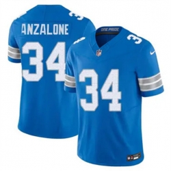 Men Detroit Lions Alex Anzalone #34 Blue Vapor Stitched Nike NFL Jersey