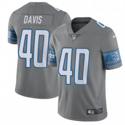 Men Nike Detroit Lions 40 Jarrad Davis Limited Steel Rush Vapor Untouchable NFL Jersey