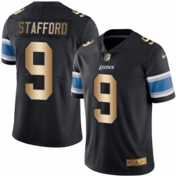 Men Nike Detroit Lions 9 Matthew Stafford Limited BlackGold Rush NFL Jersey