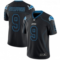 Men Nike Detroit Lions 9 Matthew Stafford Limited Lights Out Black Rush NFL Jersey