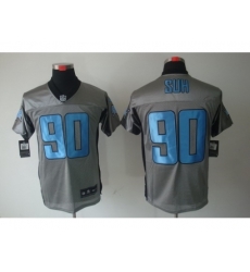 Nike Detroit Lions 90 Ndamukong Suh Grey Elite Shadow NFL Jersey