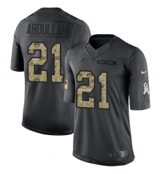 Nike Lions #21 Ameer Abdullah Black Mens Stitched NFL Limited 2016 Salute To Service Jersey