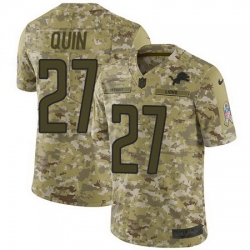 Nike Lions #27 Glover Quin Camo Mens Stitched NFL Limited 2018 Salute To Service Jersey