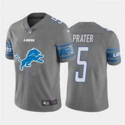 Nike Lions 5 Matt Prater Gray Team Big Logo Vapor Untouchable Limited Jersey