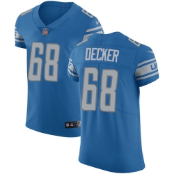 Nike Lions #68 Taylor Decker Blue Team Color Mens Stitched NFL Vapor Untouchable Elite Jersey 341