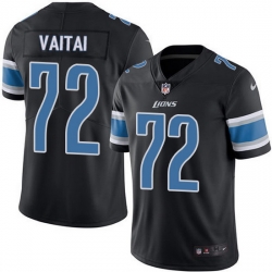 Nike Lions 72 Halapoulivaati Vaitai Black Men Stitched NFL Limited Rush Jersey