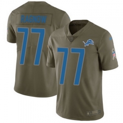 Nike Lions #77 Frank Ragnow Olive Mens Stitched NFL Limited 2017 Salute To Service Jersey