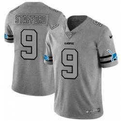 Nike Lions 9 Matthew Stafford 2019 Gray Gridiron Gray Vapor Untouchable Limited Jersey