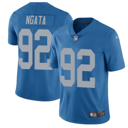 Nike Lions #92 Haloti Ngata Blue Throwback Mens Stitched NFL Vapor Untouchable Limited Jersey