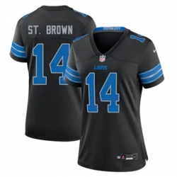 Women Detroit Lions 14 Amon Ra St Brown Back2024 F U S E Vapor Limited Stitched Jersey