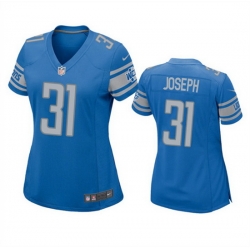 Women Detroit Lions 31 Kerby Joseph Blue Stitched Jersey 28Run Smaller 29