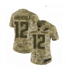 Womens Detroit Lions 12 Danny Amendola Limited Camo 2018 Salute to Service Football Jersey