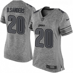 Womens Nike Detroit Lions 20 Barry Sanders Limited Gray Gridiron NFL Jersey