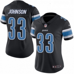 Womens Nike Detroit Lions 33 Kerryon Johnson Limited Black Rush Vapor Untouchable NFL Jersey