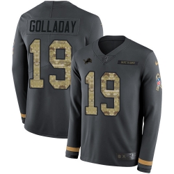 Nike Lions #19 Kenny Golladay Anthracite Salute to Service Youth Long Sleeve Jersey