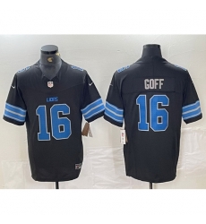 Youth Detroit Lions 16 Jared Goff black 2024 F U S E Vapor Limited Stitched Jersey