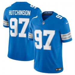 Youth Detroit Lions 97 Aidan Hutchinson Blue 2024 F U S E  Vapor Limited Stitched Jersey