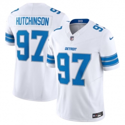 Youth Detroit Lions 97 Aidan Hutchinson White 2024 F U S E  Vapor Limited Stitched Jersey