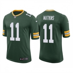 Men Green Bay Packers 11 Sammy Watkins Green Stitched Football Jersey