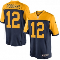 Men Nike Green Bay Packers 12 Aaron Rodgers Limited Navy Blue Alternate NFL Jersey