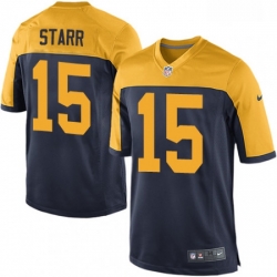 Men Nike Green Bay Packers 15 Bart Starr Game Navy Blue Alternate NFL Jersey