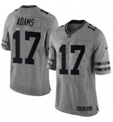 Men Nike Green Bay Packers 17 Davante Adams Limited Gray Gridiron NFL Jersey