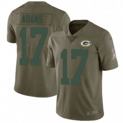 Men Nike Green Bay Packers 17 Davante Adams Limited Olive 2017 Salute to Service NFL Jersey