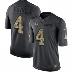 Men Nike Green Bay Packers 4 Brett Favre Limited Black 2016 Salute to Service NFL Jersey