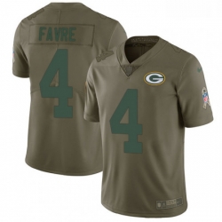 Men Nike Green Bay Packers 4 Brett Favre Limited Olive 2017 Salute to Service NFL Jersey