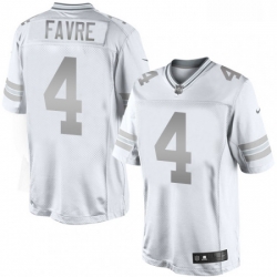 Men Nike Green Bay Packers 4 Brett Favre Limited White Platinum NFL Jersey