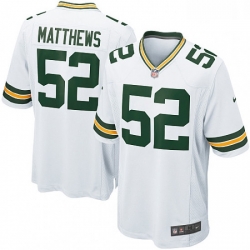 Men Nike Green Bay Packers 52 Clay Matthews Game White NFL Jersey